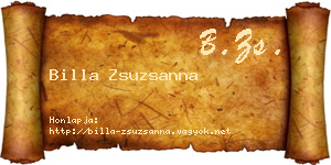 Billa Zsuzsanna névjegykártya